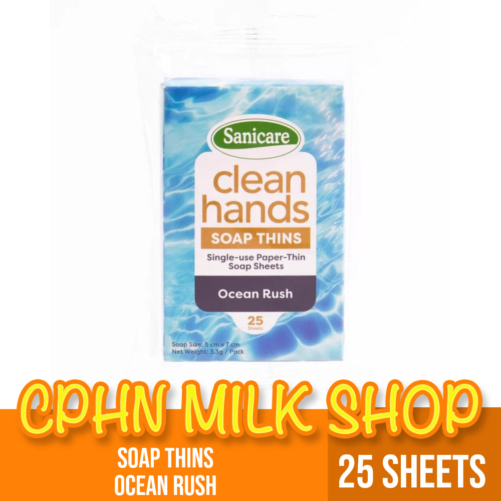 Sanicare Clean Hands Soap Thins 25 Sheets - Ocean Rush