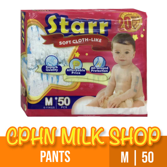 Starr Soft Cloth-Like Pants Baby Diapers Medium 50