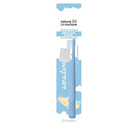 Nature To Nurture Wheat Straw Ultra Fine Bristle Toothbrush for 0-6 Years Old - Blue