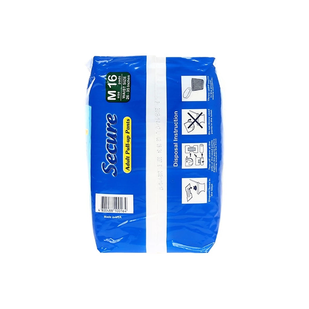 Secure Adult Diaper Pull-up Pants Medium 16's