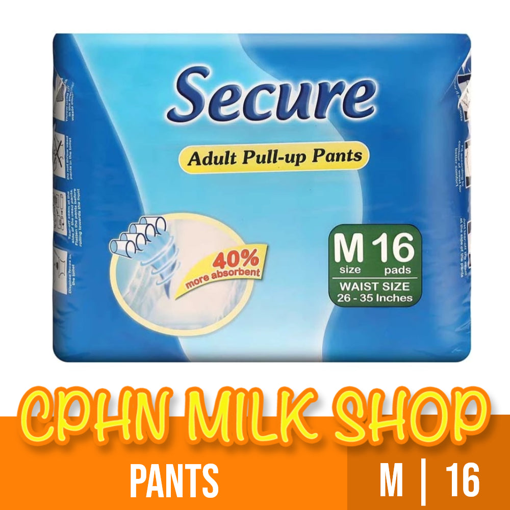 Secure Adult Diaper Pull-up Pants Medium 16's
