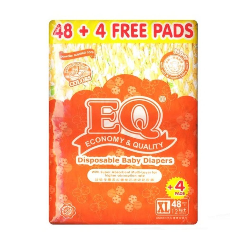 EQ Colors Tape Baby Diapers Jumbo Pack XL 48