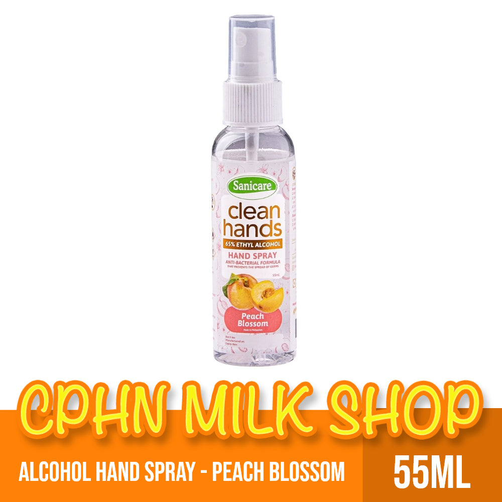 Sanicare Clean Hands Alcohol Spray 55ml - Peach Blossom Scent