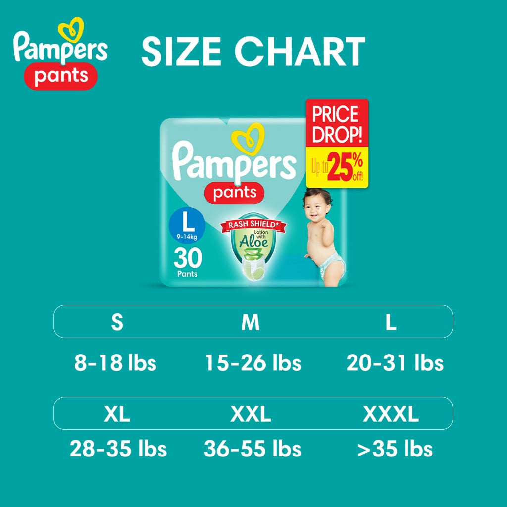Pampers Baby Dry Pants Diapers with Rash Shield Large 58