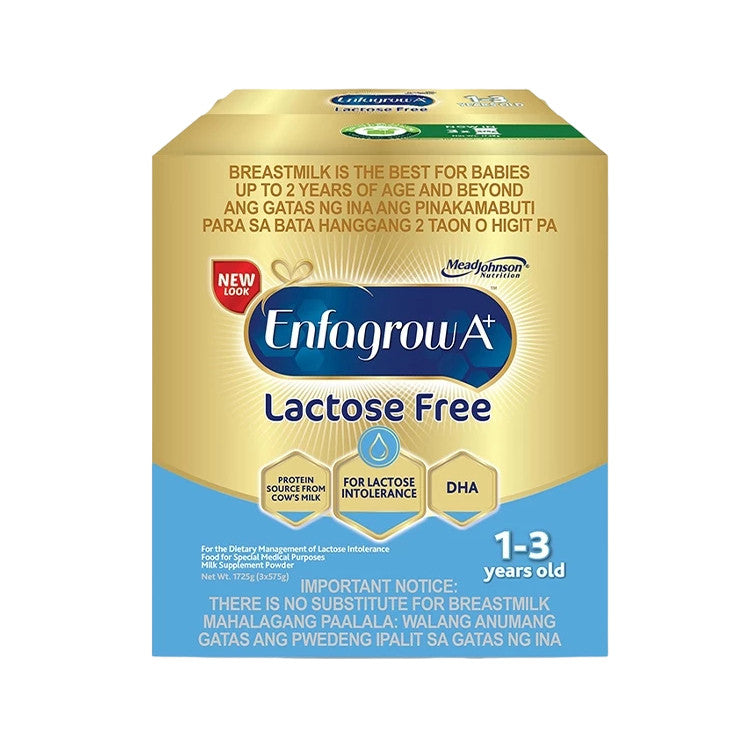 Enfagrow A+ Three Lactose Free 1.725kg for 1-3 Years Old Dietary Management of Lactose Intolerance