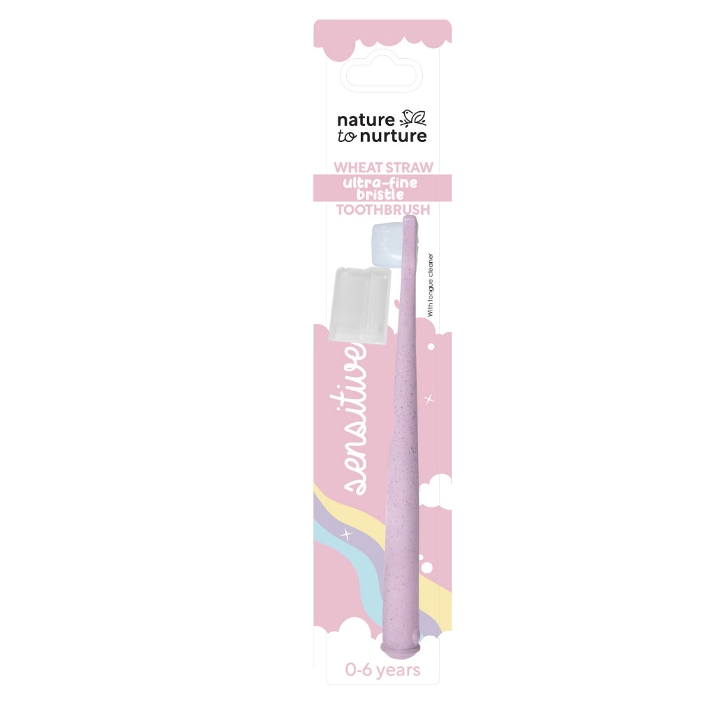 Nature To Nurture Wheat Straw Ultra Fine Bristle Toothbrush 0 to 6 Yrs Old-PINK
