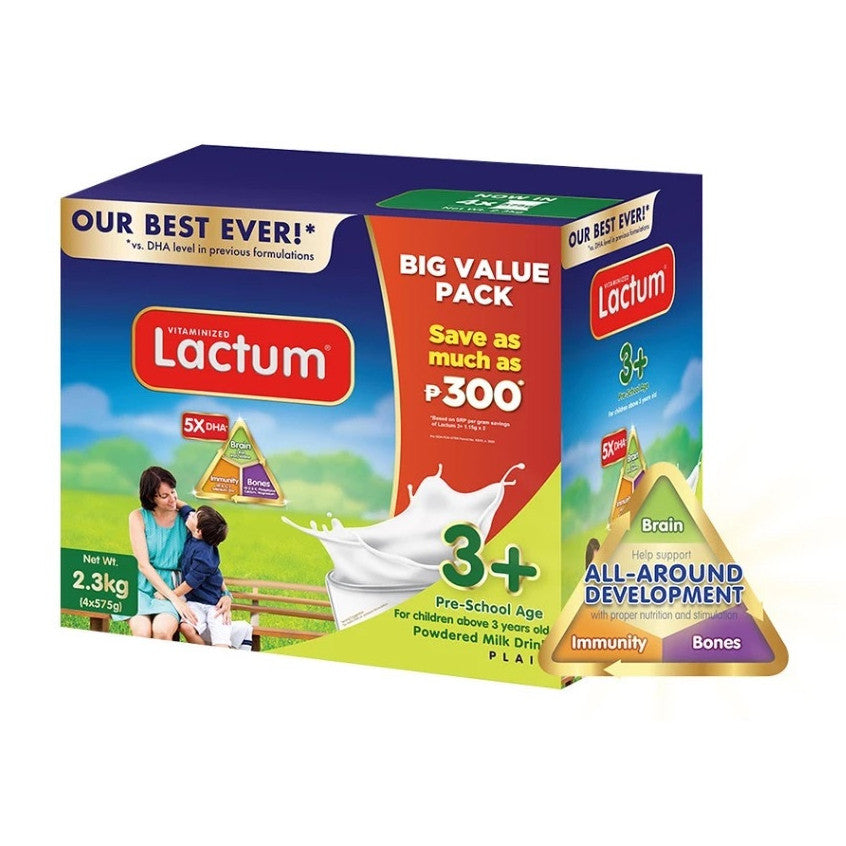 Lactum 3+ Plain 2.3kg for Children Above 3 Years Old Powdered Milk Drink