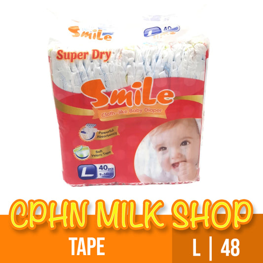Smile Cloth-like Tape Baby Diapers Large 40