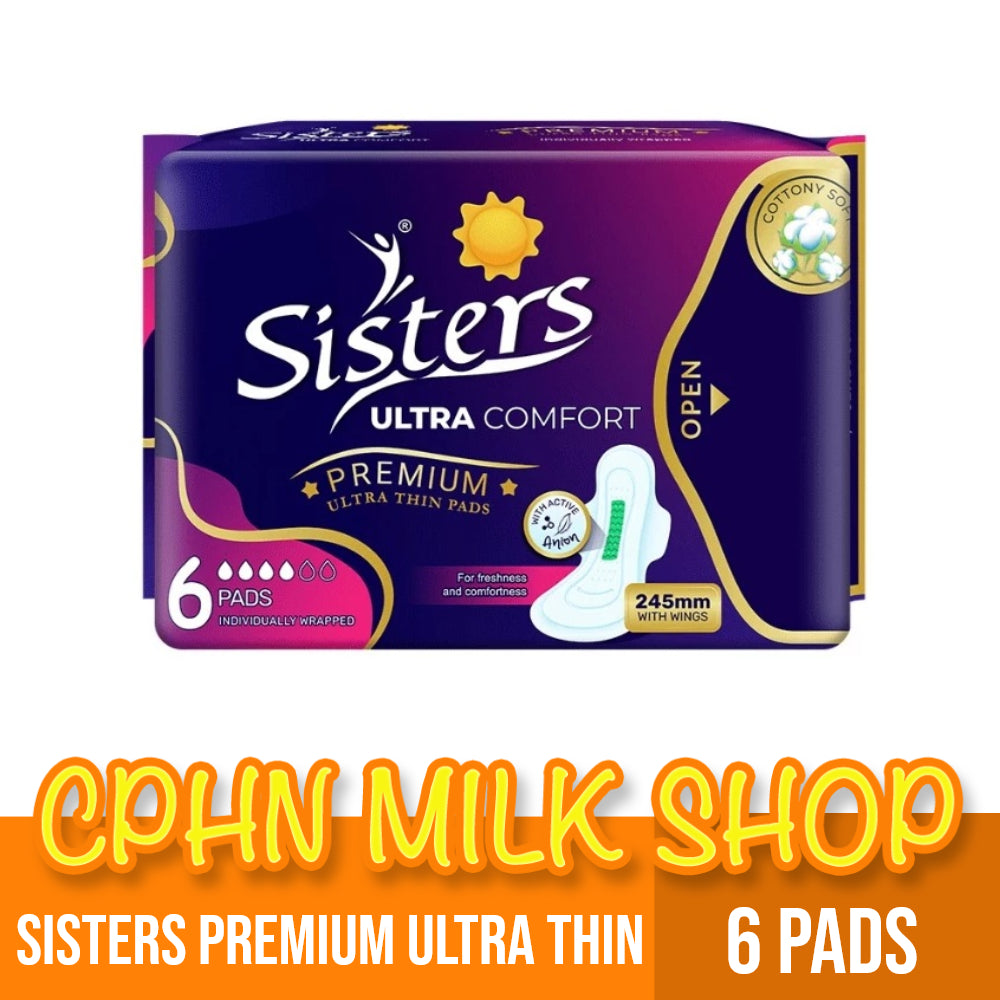 Sisters Sanitary Napkin Premium Ultra Thin Pads with wings 6 Pads