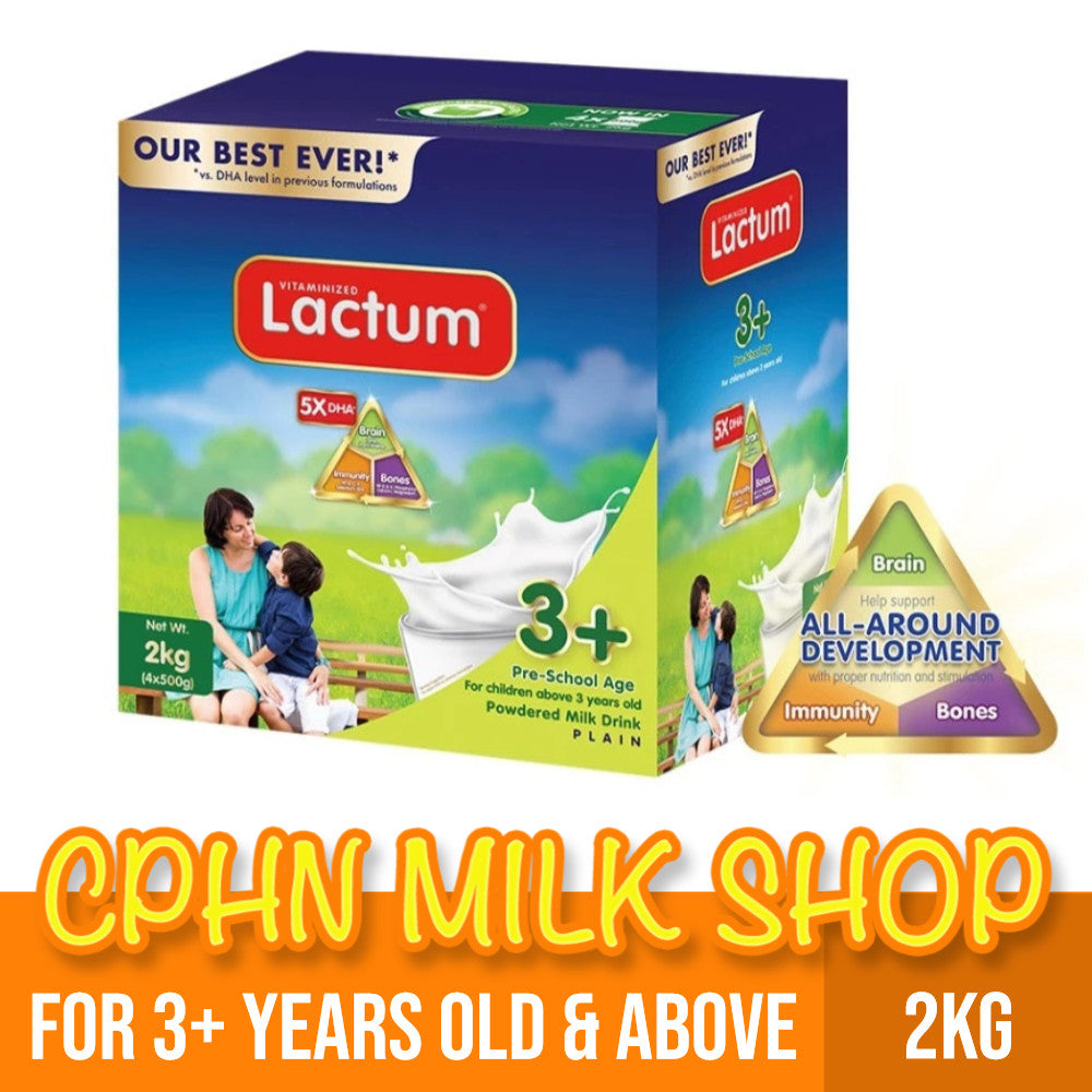 Lactum 3+ Plain 2kg for Children Above 3 Years Old Powdered Milk Drink
