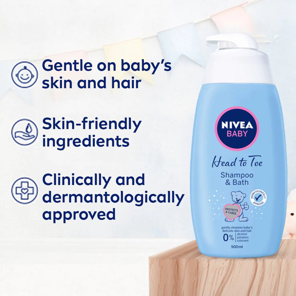 NIVEA Baby Head-To-Toe Shampoo & Bath 500ml