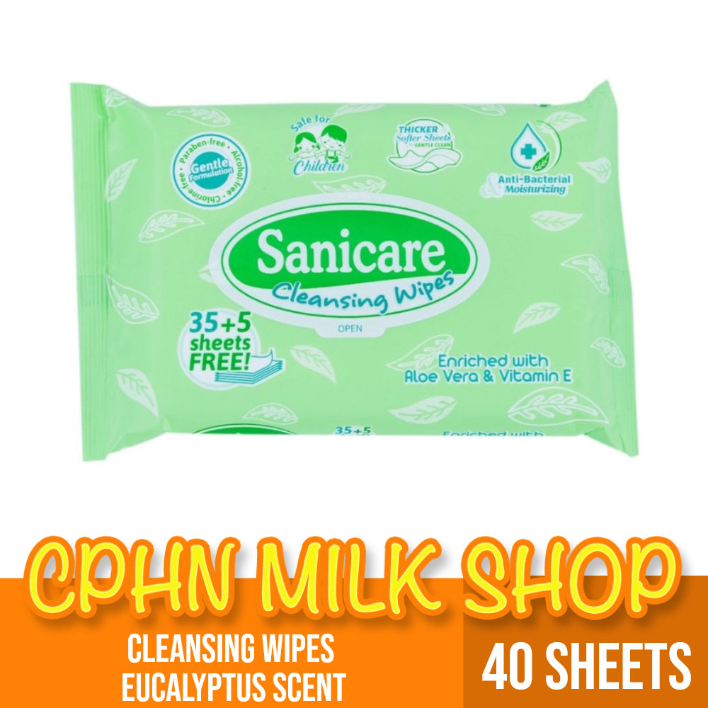Sanicare Cleansing Wipes 40 Sheets - Eucalyptus Scent