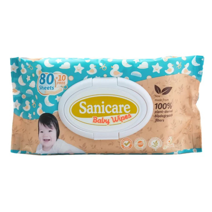 Sanicare Baby Wipes Plant Fiber 90 Sheets - Assorted Colors