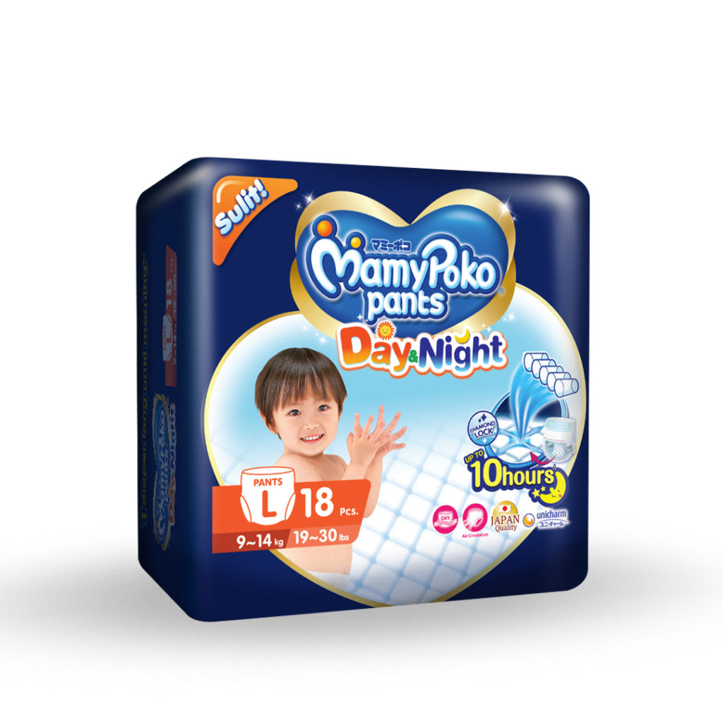 MamyPoko Day and Night Pants Baby Diapers Large 18
