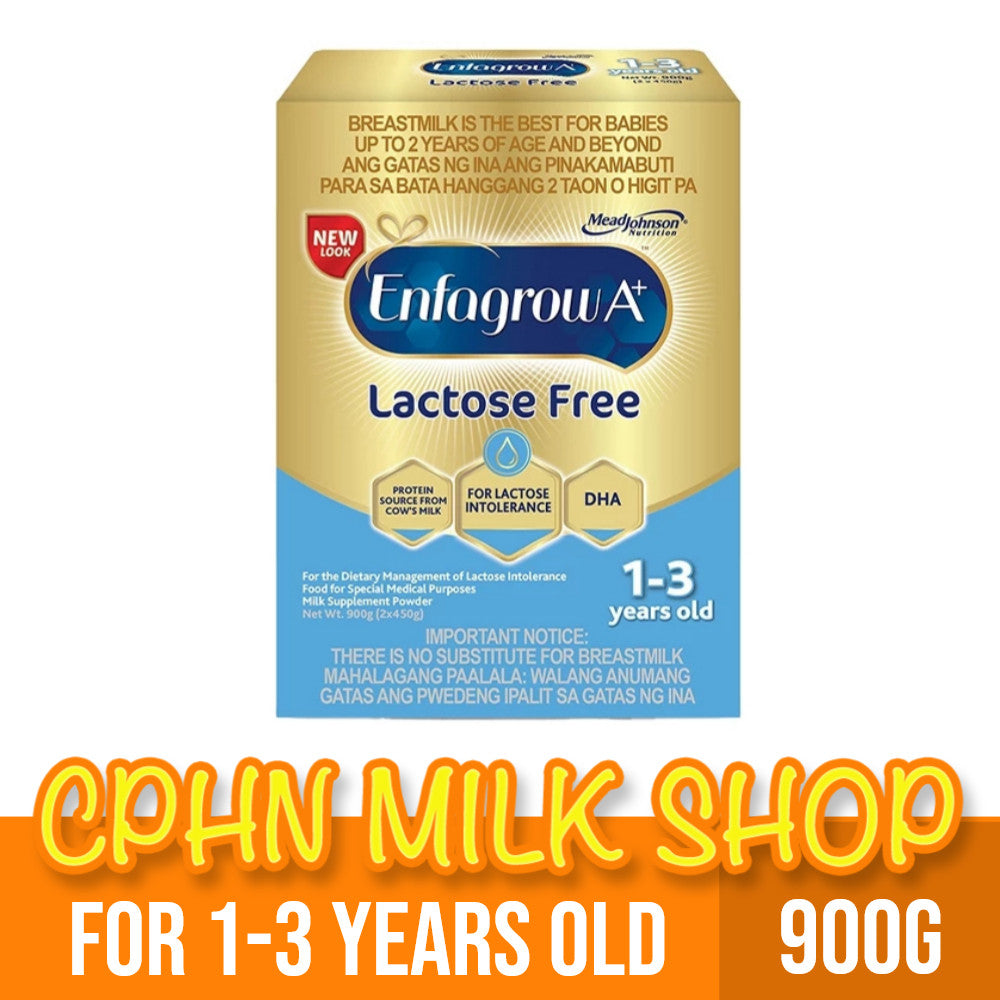 Enfagrow A+ Three Lactose Free 900g for 1-3 Years Old for Dietary Management of Lactose Intolerenace