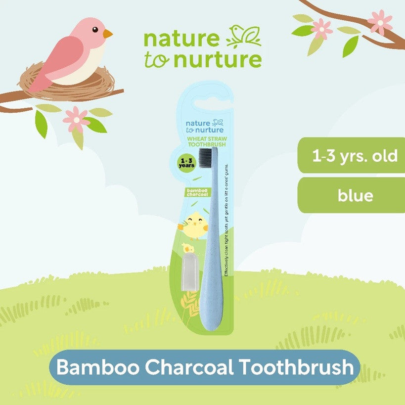 Nature to Nurture Wheat Straw Bamboo Charcoal Toothbrush-BLUE
