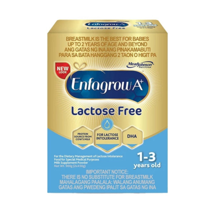 Enfagrow A+ Three Lactose Free 900g for 1-3 Years Old for Dietary Management of Lactose Intolerenace