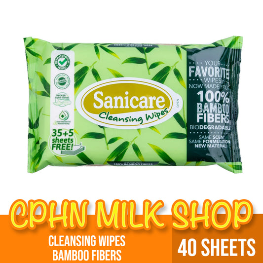 Sanicare Cleansing Wipes 40 Sheets - Bamboo Fibers