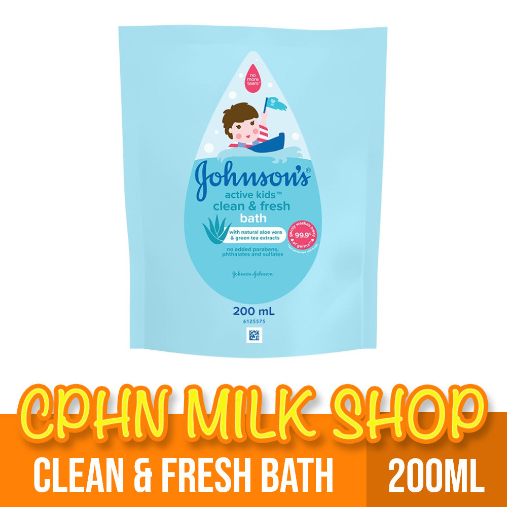 Johnson's Active Kids Clean & Fresh Bath 200ml Refill