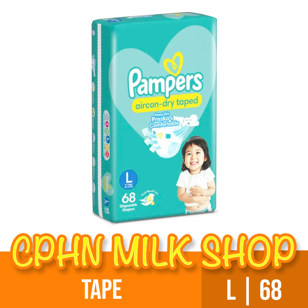 Pampers Aircon-Dry Taped Diapers Large 68