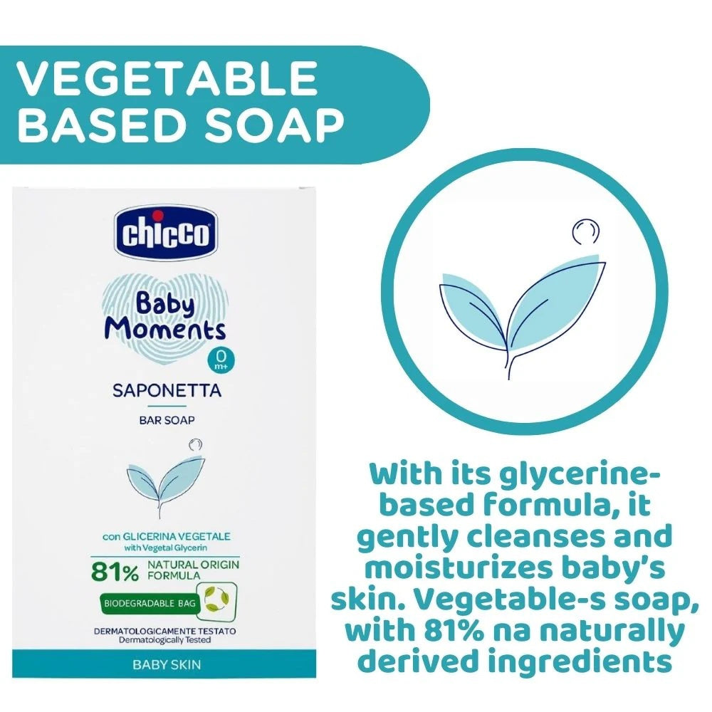 Chicco Baby Moments Bar Soap for Babies and Kids