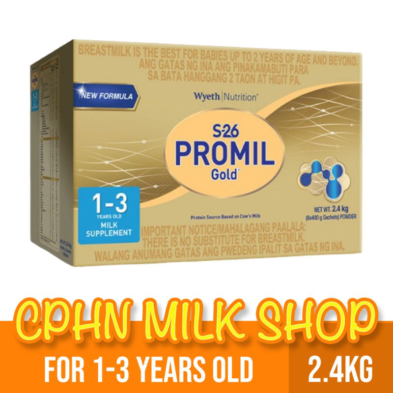 S-26 PROMIL GOLD THREE 2.4kg | 1.8kg | 1.2kg | 600g for 1-3 Years Old (Variation)