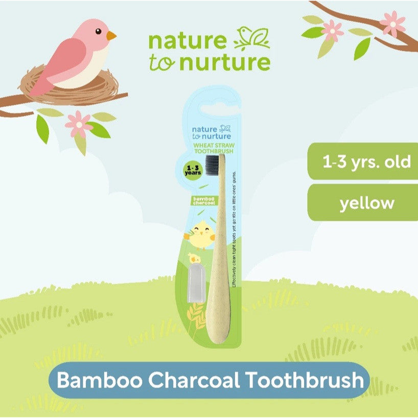 Nature to Nurture Wheat Straw Bamboo Charcoal Toothbrush-YELLOW