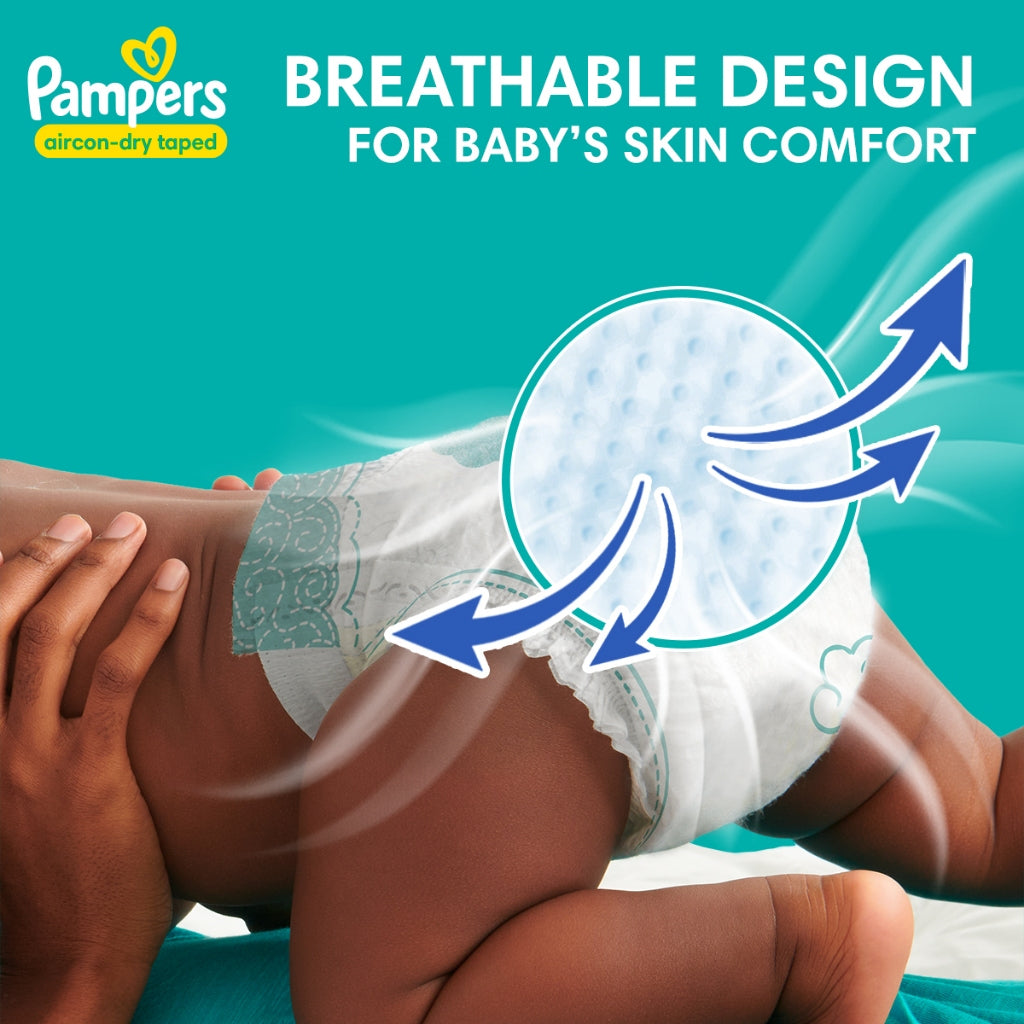 Pampers Aircon-Dry Taped Diapers Large 68
