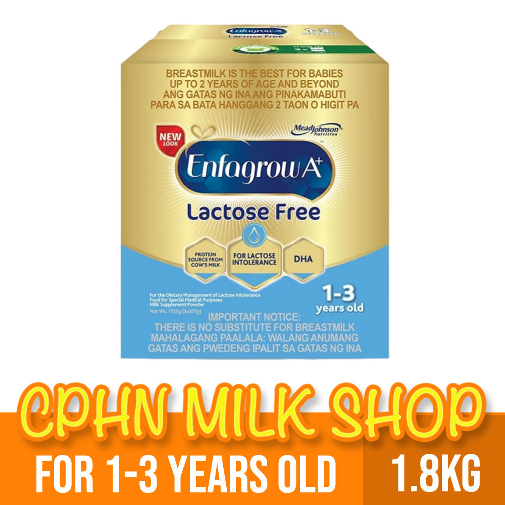 Enfagrow A+ Three Lactose Free 1.725kg for 1-3 Years Old Dietary Management of Lactose Intolerance