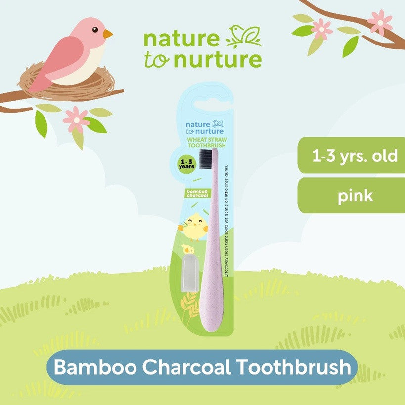 Nature to Nurture Wheat Straw Bamboo Charcoal Toothbrush-PINK