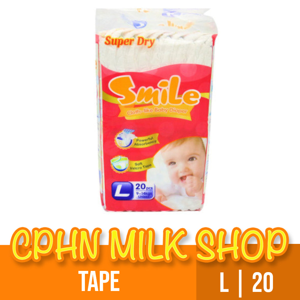 Smile Cloth-like Tape Baby Diapers Large 20