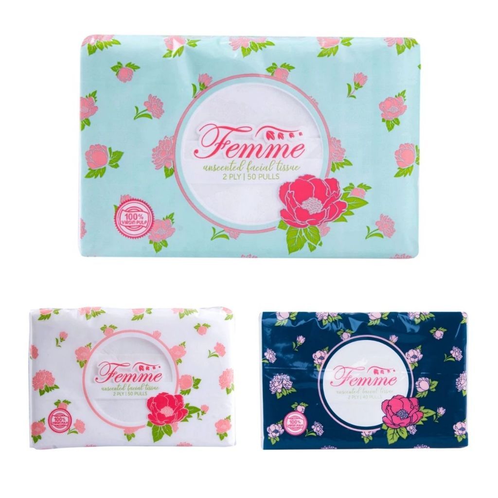 Femme Travel Pack Facial Tissue 50 Pulls 2 Ply (1 PACK)