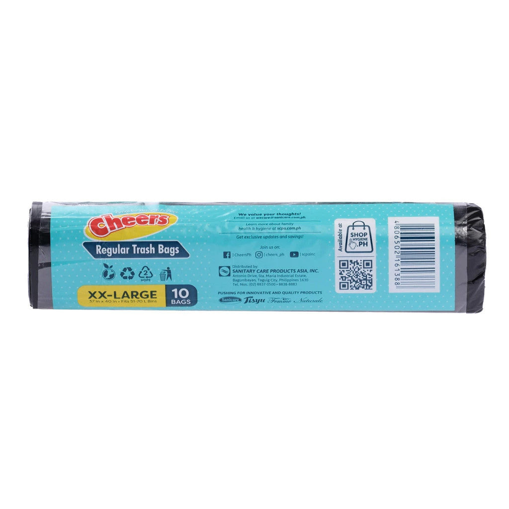 Cheers Black Trash Bag XXL 10 Bags (1 Pack)