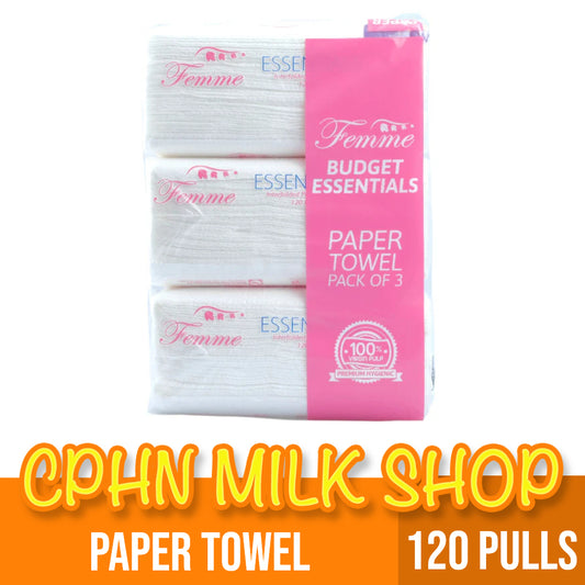 Femme Essentials Interfolded Paper Towel 120P Pack Of 3