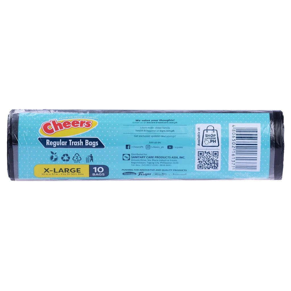 Cheers Black Trash Bag XL 10 Bags (1 Pack)