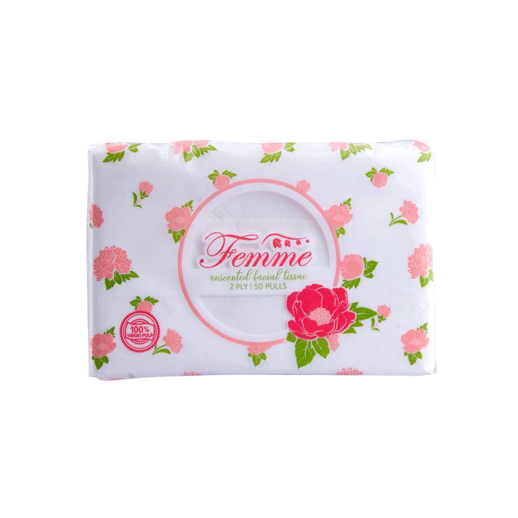 Femme Travel Pack Facial Tissue 50 Pulls 2 Ply (1 PACK)