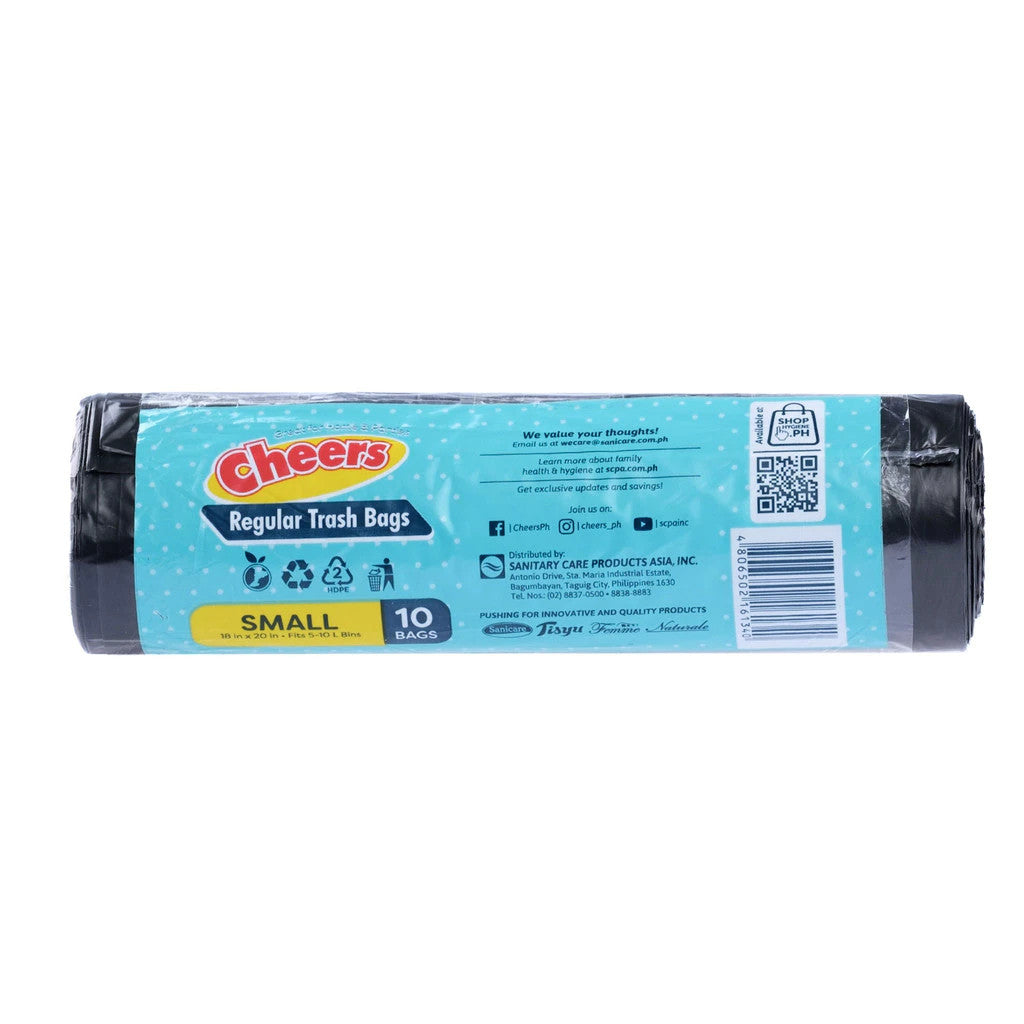 Cheers Black Trash Bag Small 10 Bags (1 Pack)