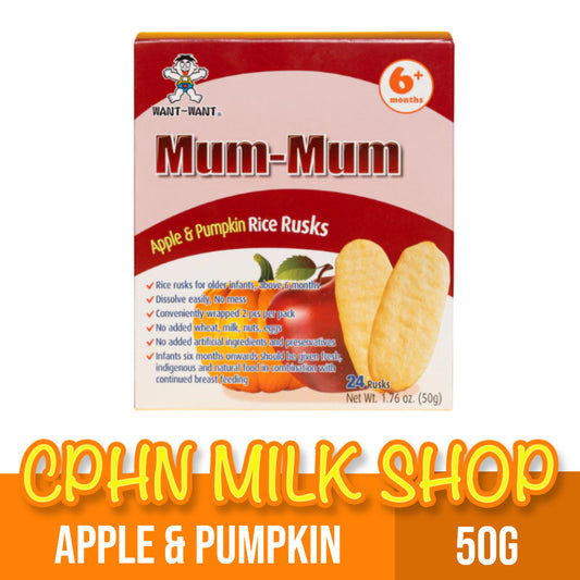 Mum Mum Apple & Pumpkin Rice Rusks 50g