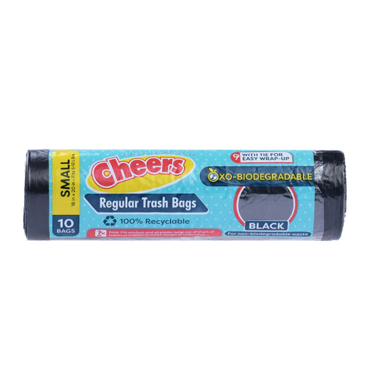 Cheers Black Trash Bag Small 10 Bags (1 Pack)
