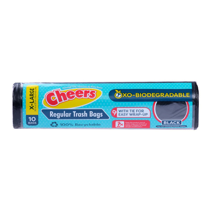 Cheers Black Trash Bag XL 10 Bags (1 Pack)