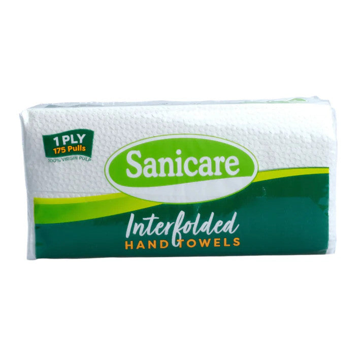 Sanicare Regular Interfolded Paper Towel 175-Pulls 1-Ply