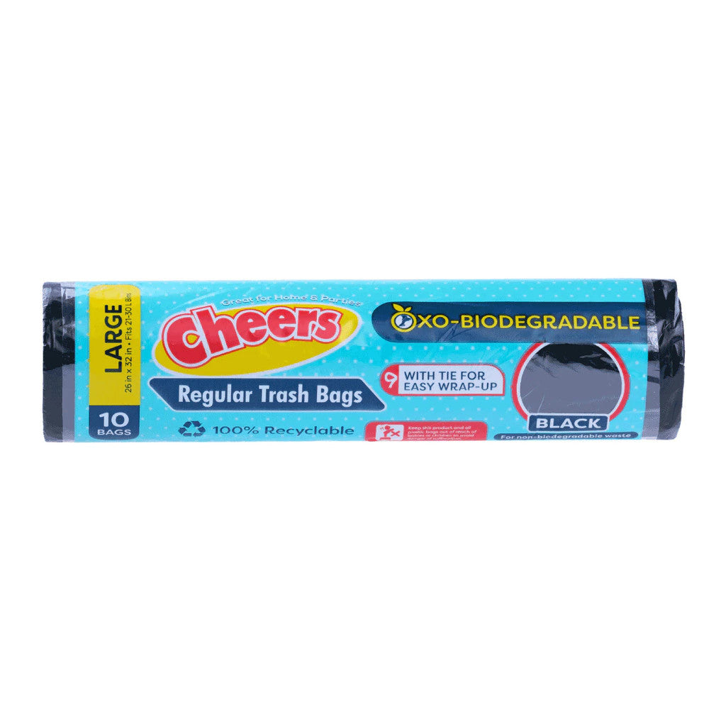 Cheers Black Trash Bag Large 10 Bags (1 Pack)