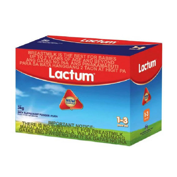 Lactum for 1-3 Years Old 3kg Plain Milk Supplement