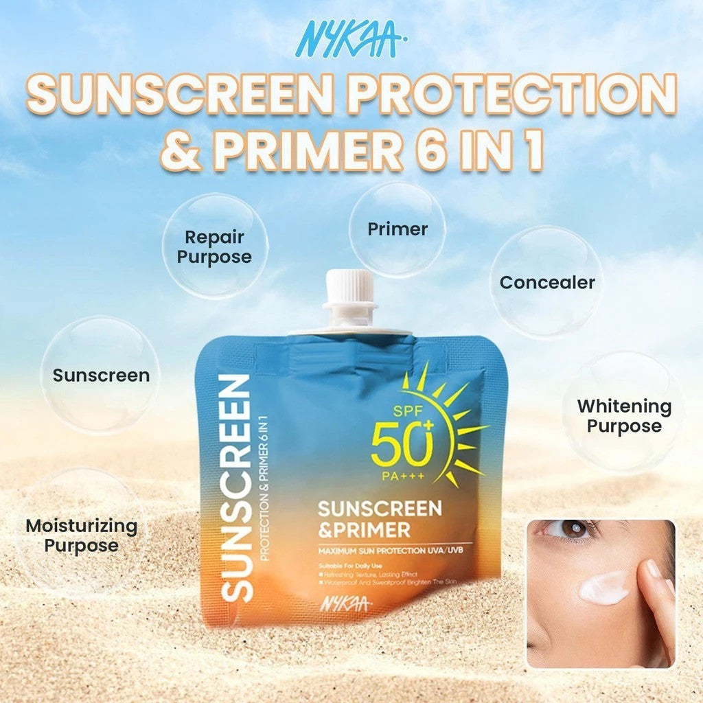 Nykaa Sunscreen Protection & Primer 6 in 1 SPF50 PA+++ 30mL