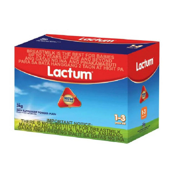 Lactum for 1-3 Years Old 3kg Plain Milk Supplement