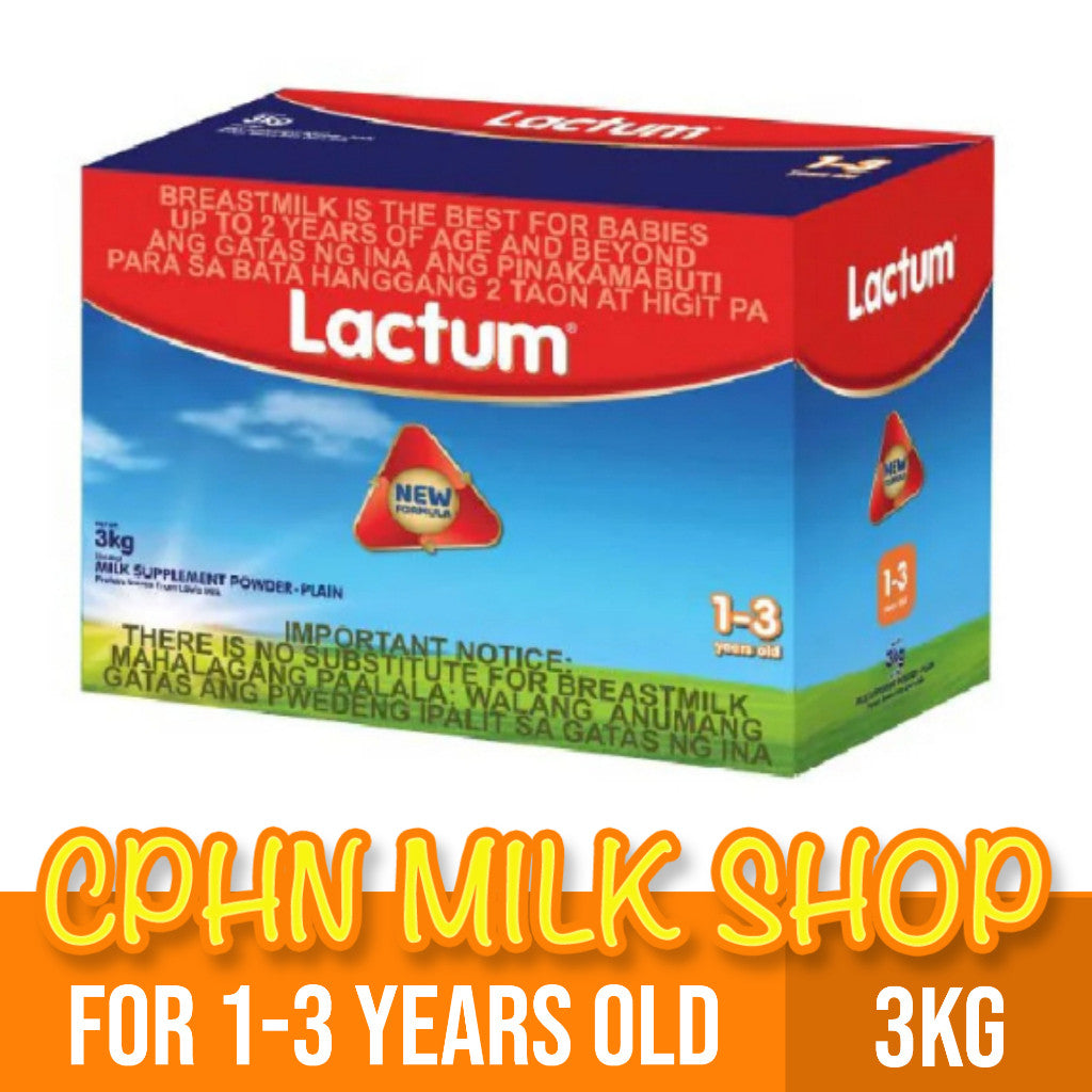 Lactum for 1-3 Years Old 3kg Plain Milk Supplement