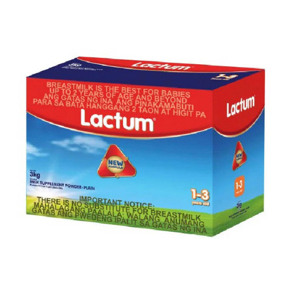 Lactum for 1-3 Years Old 3kg Plain Milk Supplement
