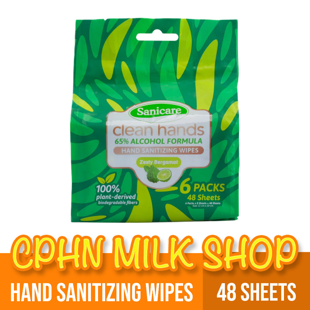 Sanicare Clean Hands 65% Alcohol Formula Hand Sanitizing Mini Wipes (Pack of 6)