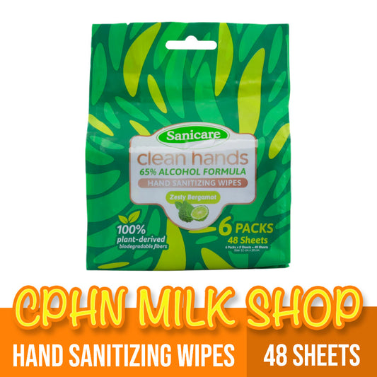 Sanicare Clean Hands 65% Alcohol Formula Hand Sanitizing Mini Wipes (Pack of 6)