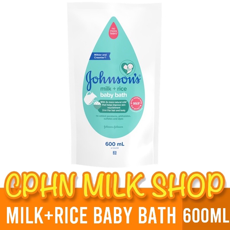 Johnson's Milk+Rice Baby Bath 600ml Refill